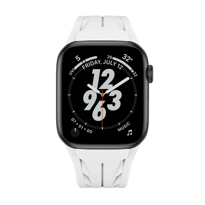 Apple Watch 7 45mm KRD-127 Metal Tokalı Silikon Kordon - 3