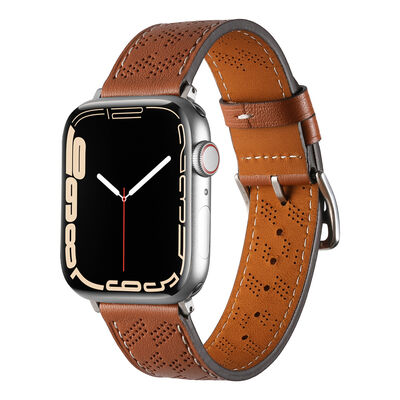 ​Apple Watch 7 45mm KRD-76 PU Leather Band Strap - 9
