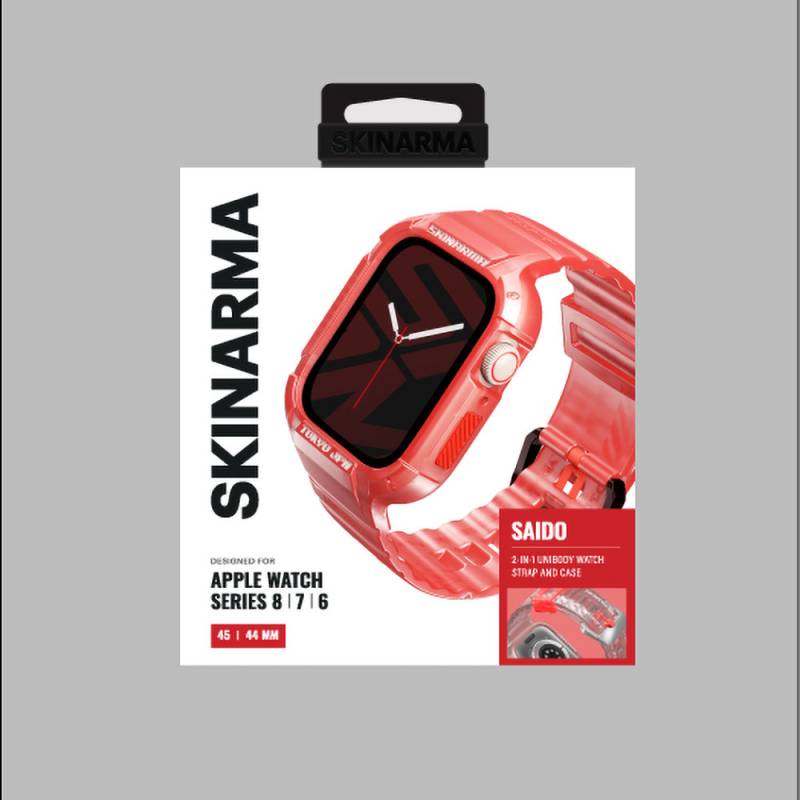 Apple Watch 7 45mm SkinArma Saido Sert PC Kasa Koruyuculu Silikon Kordon - 15