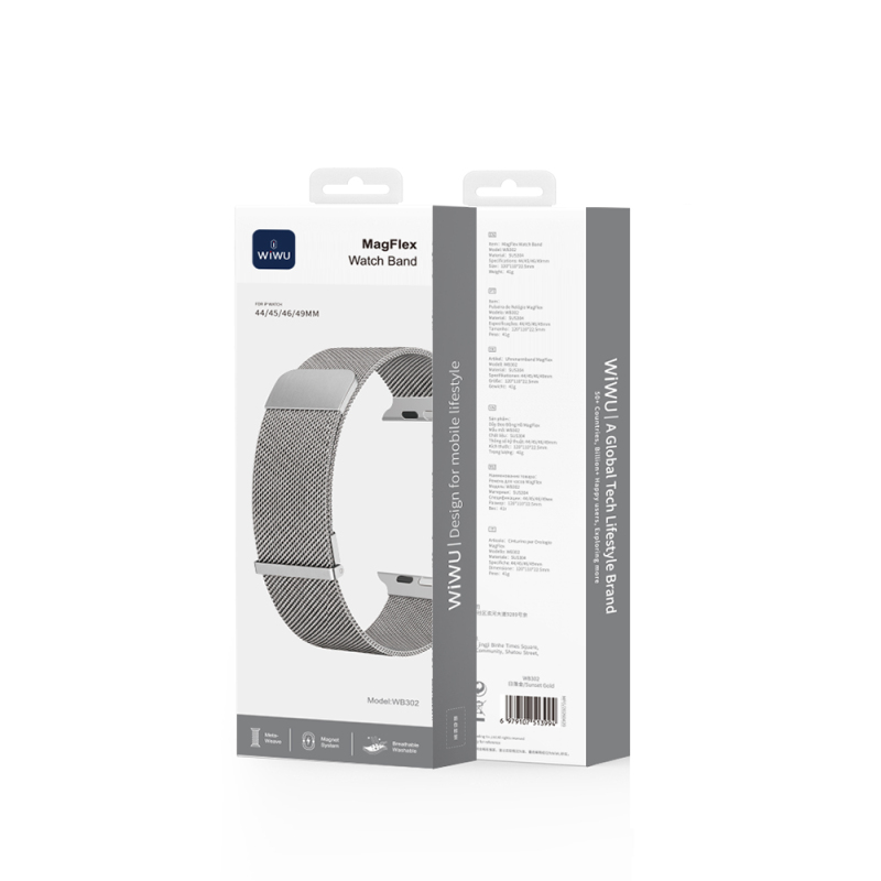 Apple Watch 7 45mm Wiwu MagFlex Secure Serisi Metal Kordon - 11