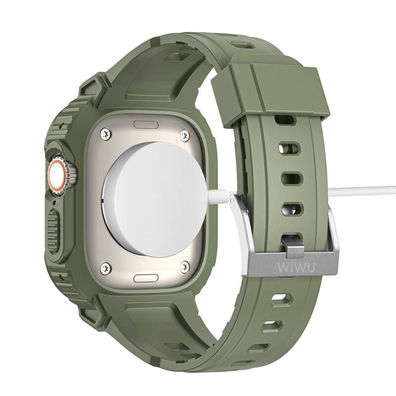 Apple Watch 7 45mm Wiwu Wi-WB014 Armor Serisi 2in1 Sert PC Kasa Koruyuculu Silikon Kordon - 10