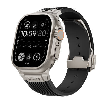 Apple Watch 7 45mm Zore KRD-113 Spor Görünümlü Silikon Kordon - 21