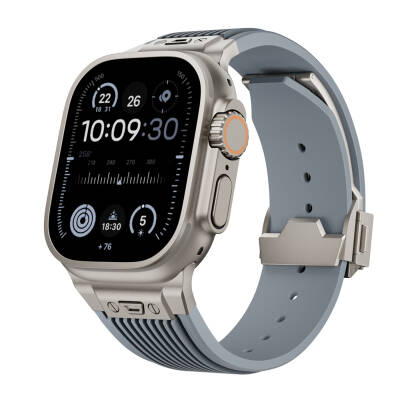 Apple Watch 7 45mm Zore KRD-113 Spor Görünümlü Silikon Kordon - 7