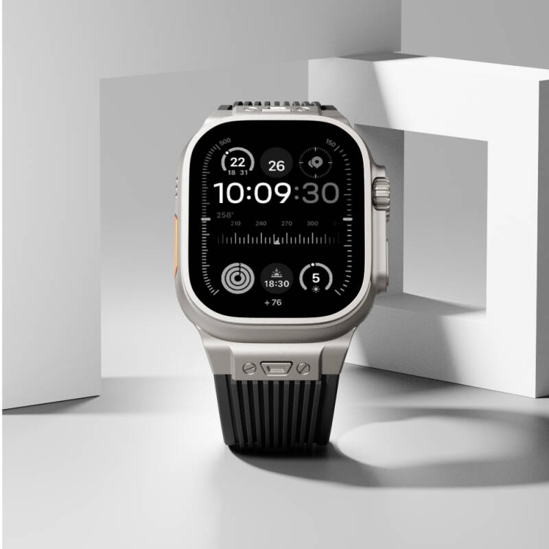 Apple Watch 7 45mm Zore KRD-113 Spor Görünümlü Silikon Kordon - 24