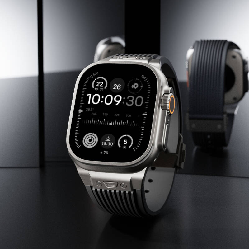 Apple Watch 7 45mm Zore KRD-113 Spor Görünümlü Silikon Kordon - 26