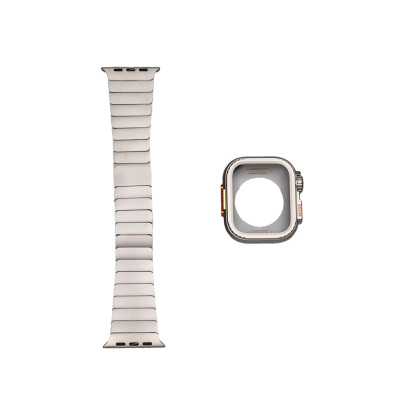 Apple Watch 7 45mm Zore KRD-126 Sert Kasa Koruyuculu Metal Kordon - 10