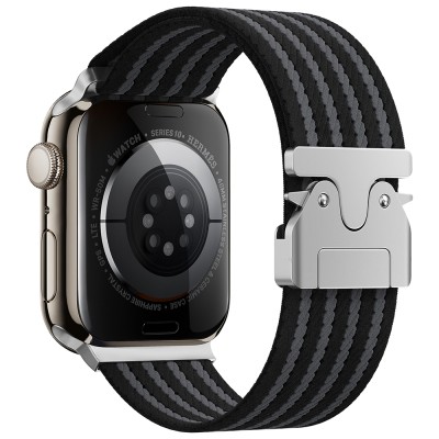 Apple Watch 7 45mm Zore KRD-133 Nylon Fabric Wicker Braided Cord - 4