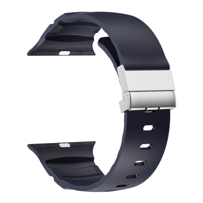 Apple Watch 7 45mm Zore KRD-145 Metal Tokalı Silikon Kordon - 7