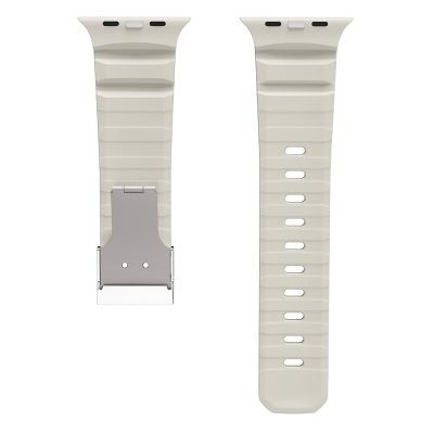 Apple Watch 7 45mm Zore KRD-145 Metal Tokalı Silikon Kordon - 12