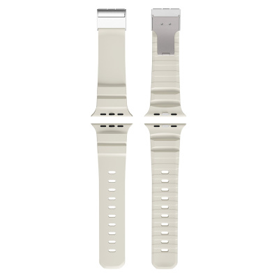 Apple Watch 7 45mm Zore KRD-145 Metal Tokalı Silikon Kordon - 13