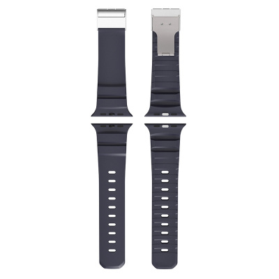 Apple Watch 7 45mm Zore KRD-145 Metal Tokalı Silikon Kordon - 25