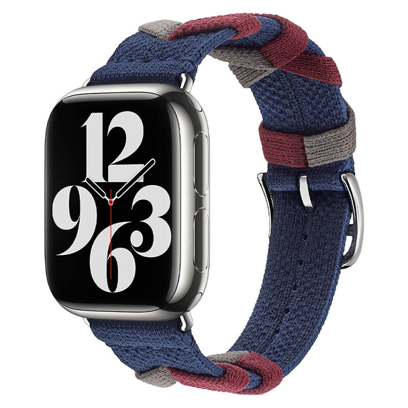 Apple Watch 7 45mm Zore KRD-97 Sarmal Örgü Tasarımlı Kordon - 9
