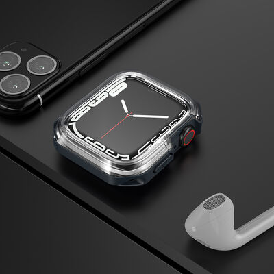 Apple Watch 7 45mm Zore Watch Gard 08 Sert PC + Silikon Koruyucu - 9