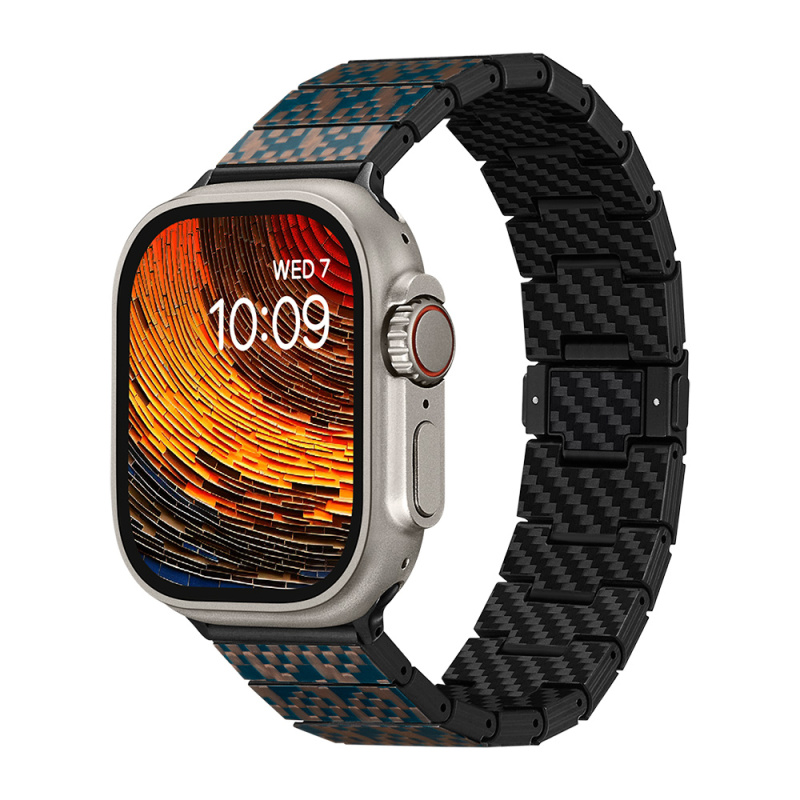 Apple Watch Series Compatible Aramid Fiber and Carbon Fiber Pitaka Dreamland ChromaCarbon Series Stairs Universal Band - 2