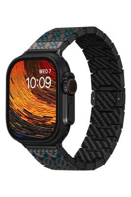 Apple Watch Series Compatible Aramid Fiber and Carbon Fiber Pitaka Dreamland ChromaCarbon Series Stairs Universal Band - 38