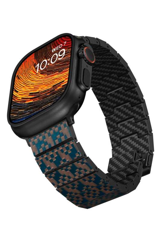 Apple Watch Series Compatible Aramid Fiber and Carbon Fiber Pitaka Dreamland ChromaCarbon Series Stairs Universal Band - 39