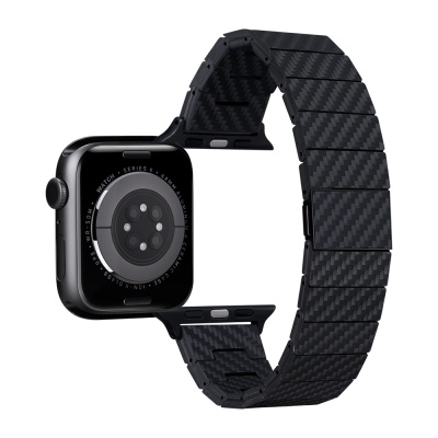 Apple Watch Series Compatible Carbon Fiber Pitaka Modern Series Black-Grey Twill Universal Band - 12