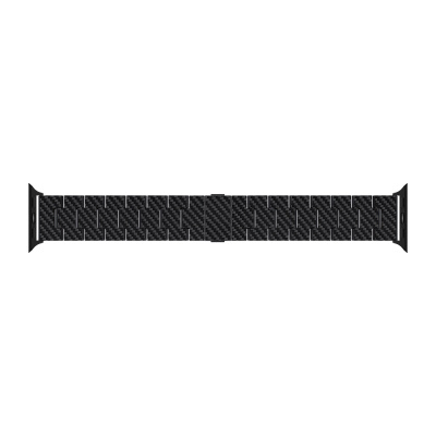 Apple Watch Series Compatible Carbon Fiber Pitaka Retro Series Black-Grey Twill Universal Band - 7