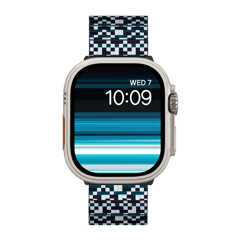 Apple Watch Serisi Uyumlu Aramid Fiber ve Karbon Fiber Pitaka Dreamland ChromaCarbon Serisi Mosaic Universal Kordon - 18