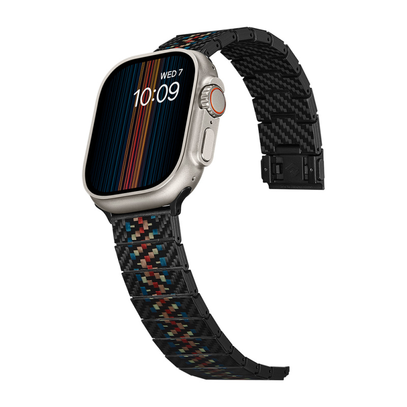 Apple Watch Serisi Uyumlu Aramid Fiber ve Karbon Fiber Pitaka Modern Serisi Rhapsody Universal Kordon - 3