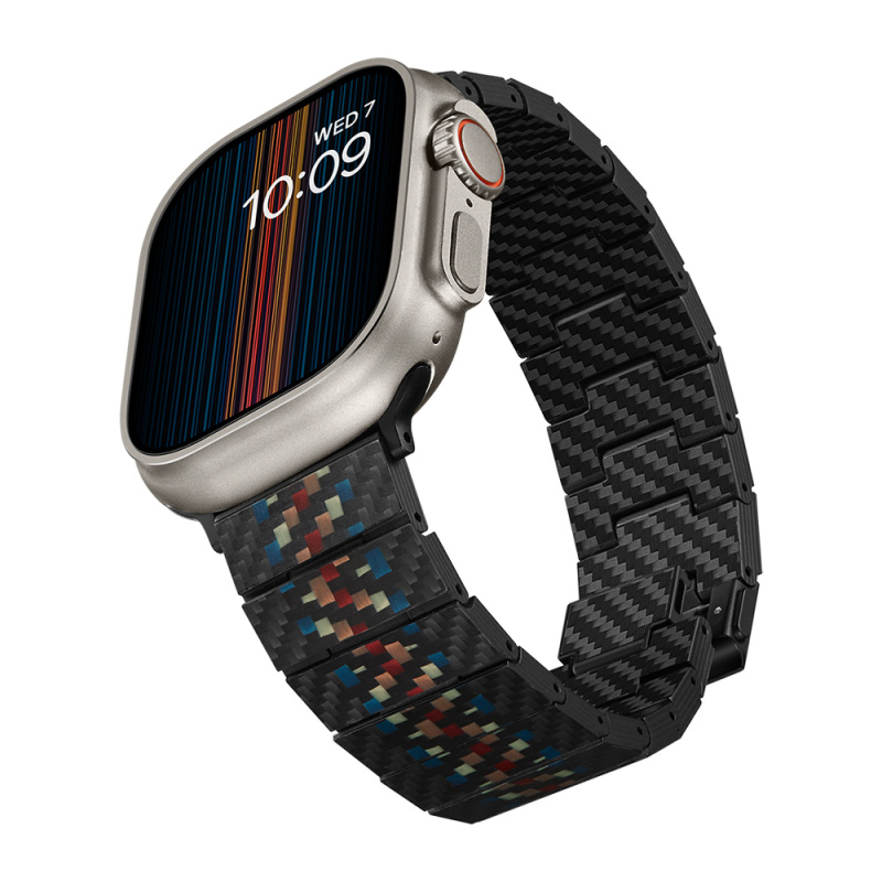 Apple Watch Serisi Uyumlu Aramid Fiber ve Karbon Fiber Pitaka Modern Serisi Rhapsody Universal Kordon - 6