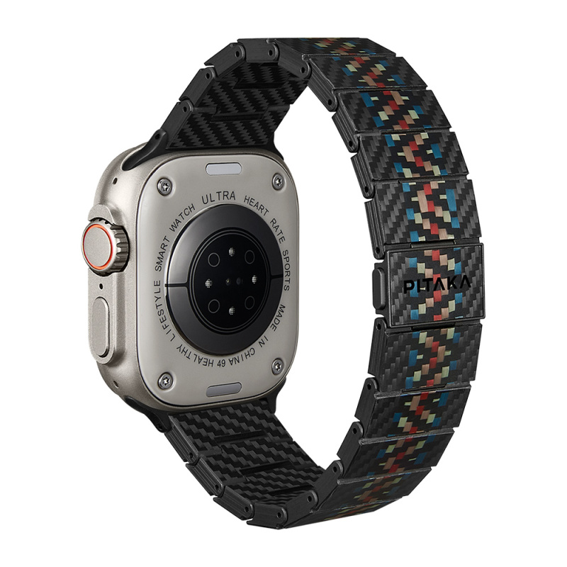 Apple Watch Serisi Uyumlu Aramid Fiber ve Karbon Fiber Pitaka Modern Serisi Rhapsody Universal Kordon - 7