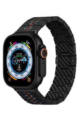 Apple Watch Serisi Uyumlu Aramid Fiber ve Karbon Fiber Pitaka Modern Serisi Rhapsody Universal Kordon - 28