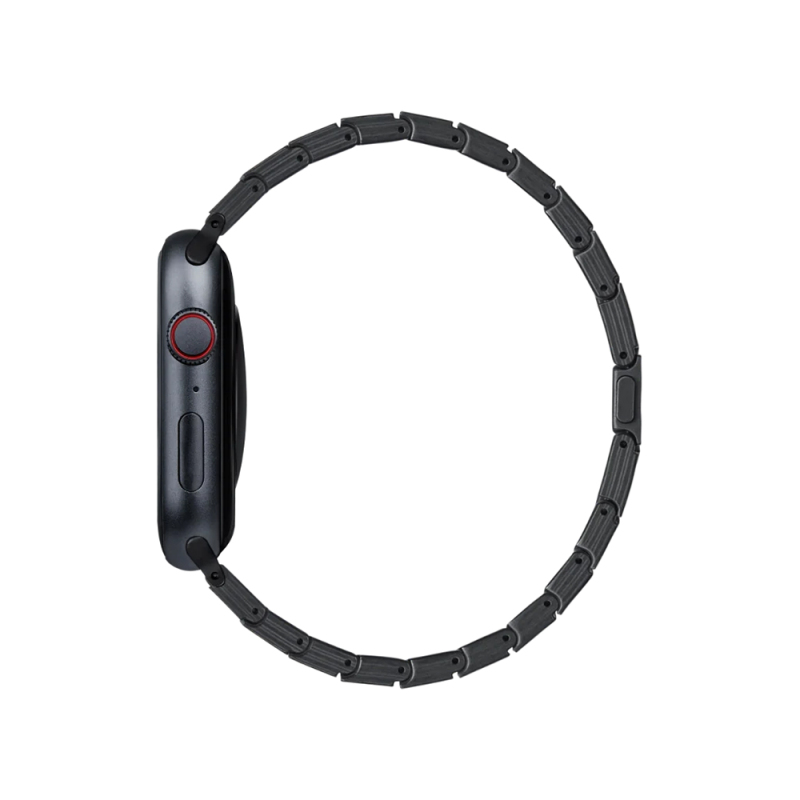 Apple Watch Serisi Uyumlu Karbon Fiber Pitaka Modern Serisi Black-Grey Twill Universal Kordon - 4