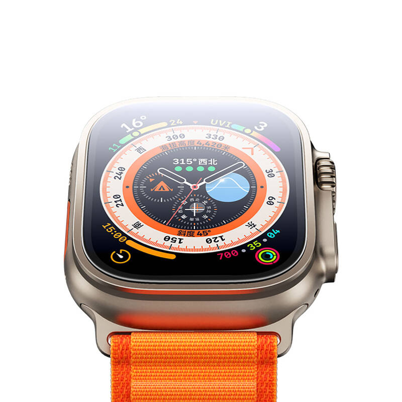 Apple Watch Ultra 49mm Benks Anti-Reflective Kolay Uygulama Aparatlı Temperli Ekran Koruyucu - 3
