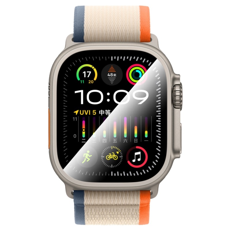 Apple Watch Ultra 49mm CaseWorld Alloy Series Sapphire Smartwatch Tempered Glass Screen Protector - 3
