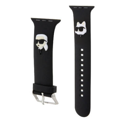 Apple Watch Ultra 49mm Karl Lagerfeld Orjinal Lisanslı İkonik Karl & Choupette Logolu Silikon Kordon - 4