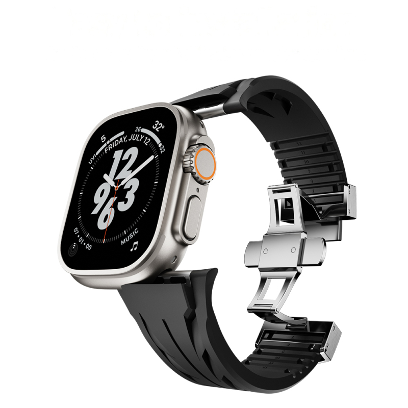 Apple Watch Ultra 49mm KRD-127 Metal Tokalı Silikon Kordon - 18