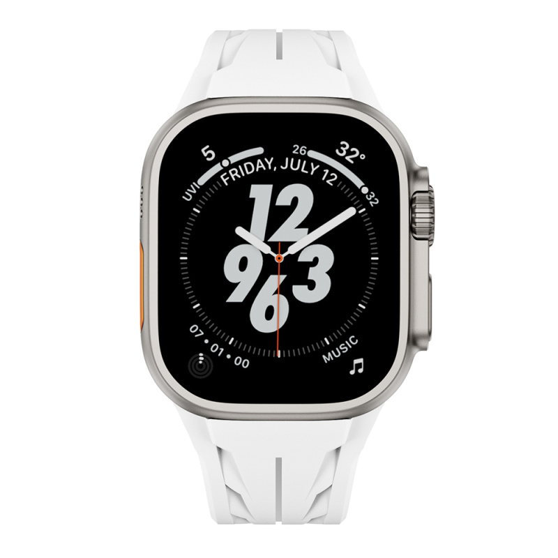 Apple Watch Ultra 49mm KRD-127 Metal Tokalı Silikon Kordon - 15