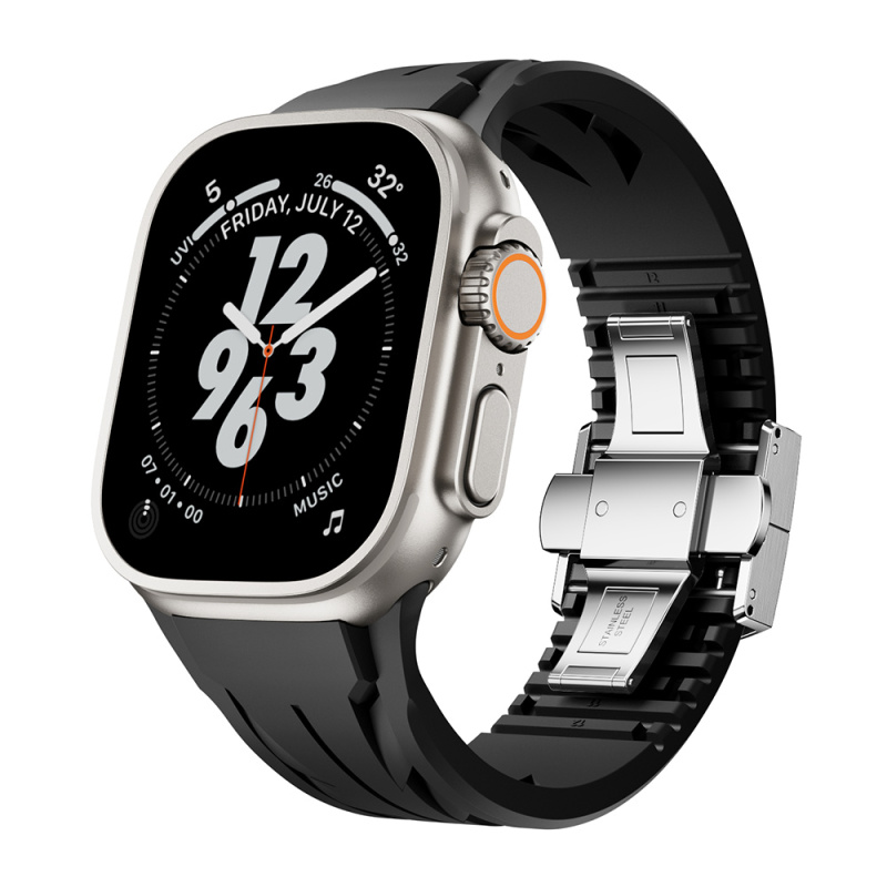 Apple Watch Ultra 49mm KRD-127 Metal Tokalı Silikon Kordon - 10