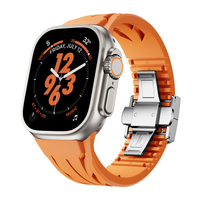 Apple Watch Ultra 49mm KRD-127 Metal Tokalı Silikon Kordon - 6