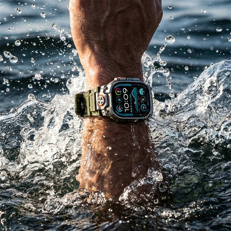 Apple Watch Ultra 49mm Mohseven iWatch Armor Silicone Band - 17