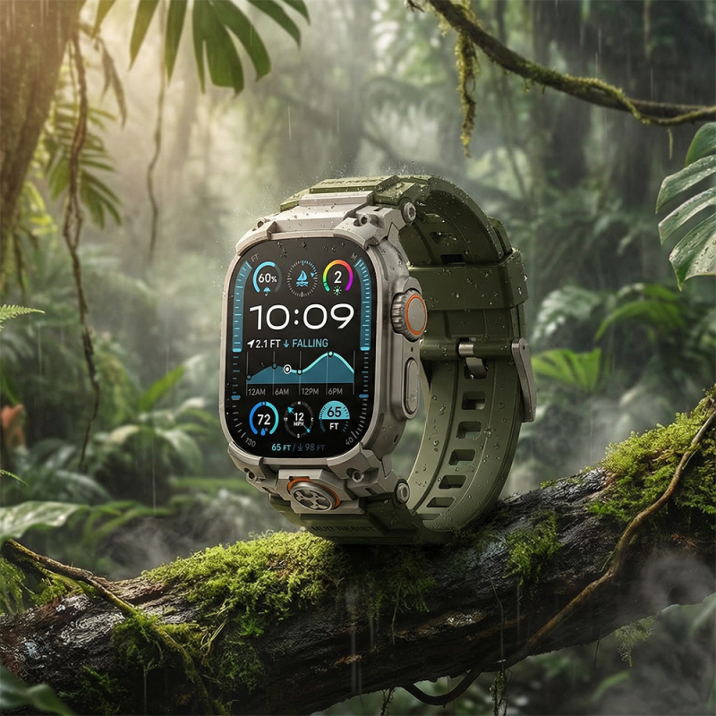 Apple Watch Ultra 49mm Mohseven iWatch Armor Silicone Band - 19