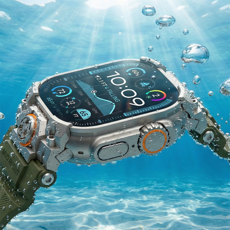 Apple Watch Ultra 49mm Mohseven iWatch Armor Silikon Kordon - 20