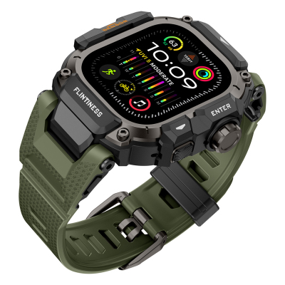 Apple Watch Ultra 49mm Mohseven iWatch Punk Fortress Series Silicone Band - 5