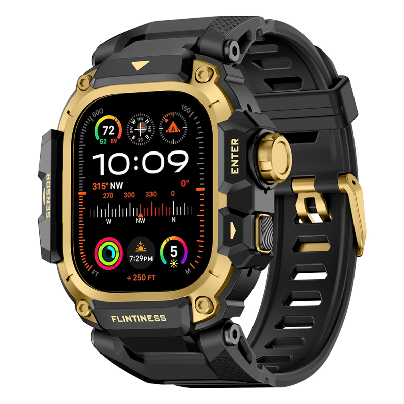 Apple Watch Ultra 49mm Mohseven iWatch Punk Fortress Series Silicone Band - 3