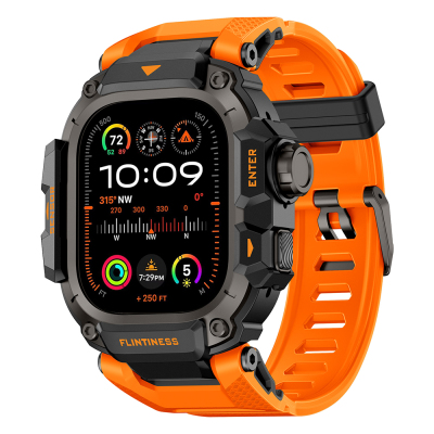 Apple Watch Ultra 49mm Mohseven iWatch Punk Fortress Serisi Kasa Koruyuculu Silikon Kordon - 1