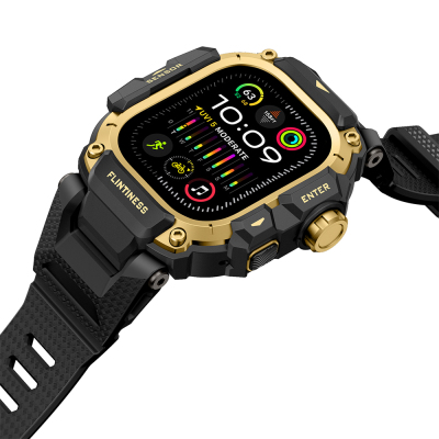 Apple Watch Ultra 49mm Mohseven iWatch Punk Fortress Serisi Kasa Koruyuculu Silikon Kordon - 15