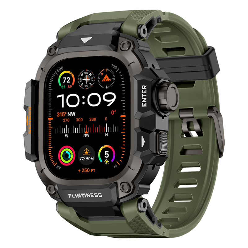 Apple Watch Ultra 49mm Mohseven iWatch Punk Fortress Serisi Silikon Kordon - 4