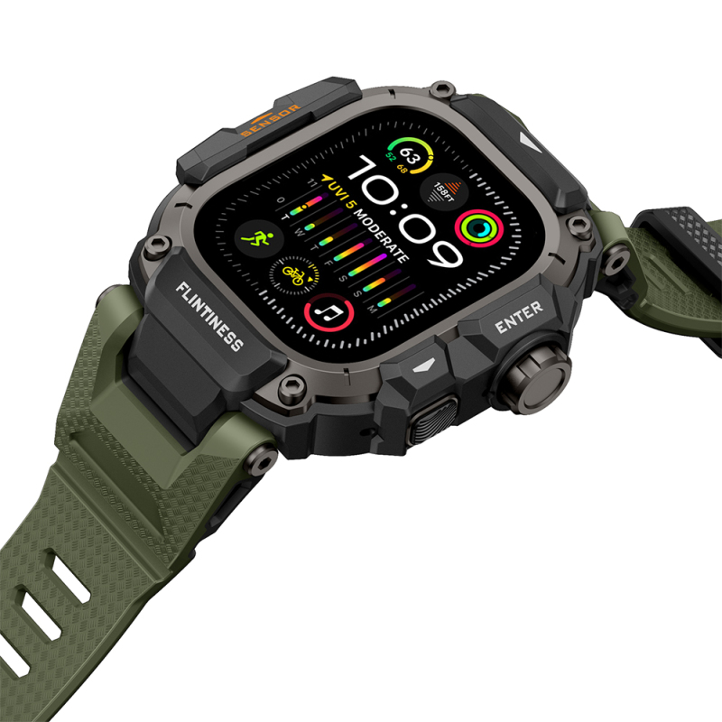 Apple Watch Ultra 49mm Mohseven iWatch Punk Fortress Serisi Silikon Kordon - 13