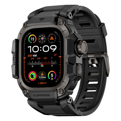 Apple Watch Ultra 49mm Mohseven iWatch Punk Fortress Serisi Silikon Kordon - 2