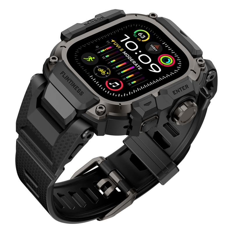 Apple Watch Ultra 49mm Mohseven iWatch Punk Fortress Serisi Silikon Kordon - 7
