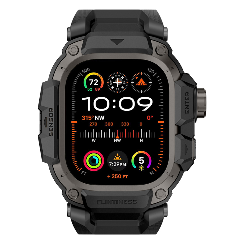 Apple Watch Ultra 49mm Mohseven iWatch Punk Fortress Serisi Silikon Kordon - 24