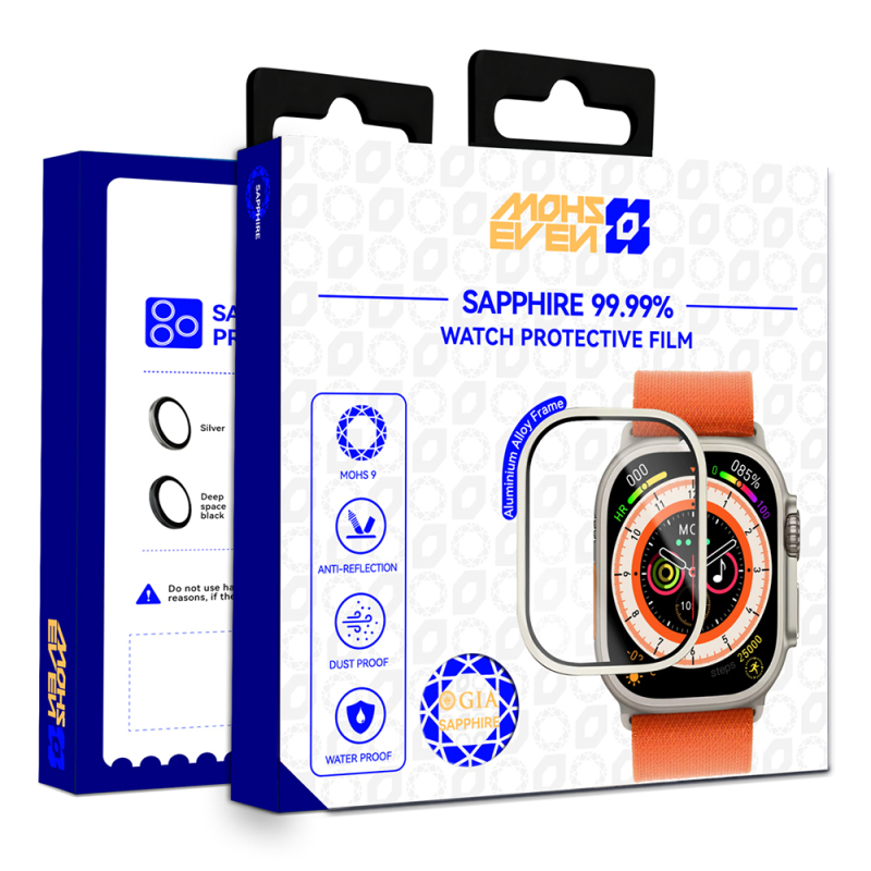 Apple Watch Ultra 49mm Mohseven iWatch Serisi Safir Akıllı Saat Temperli Cam Ekran Koruyucu - 8