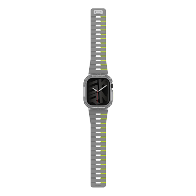 Apple Watch Ultra 49mm Skinarma Nightglow Atom TPU Kasa Koruyucu + Gemini Silikon Kordon - 4