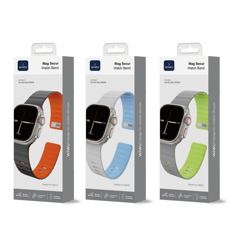 Apple Watch Ultra 49mm Wiwu Mag Secur Serisi Silikon Kordon - 16